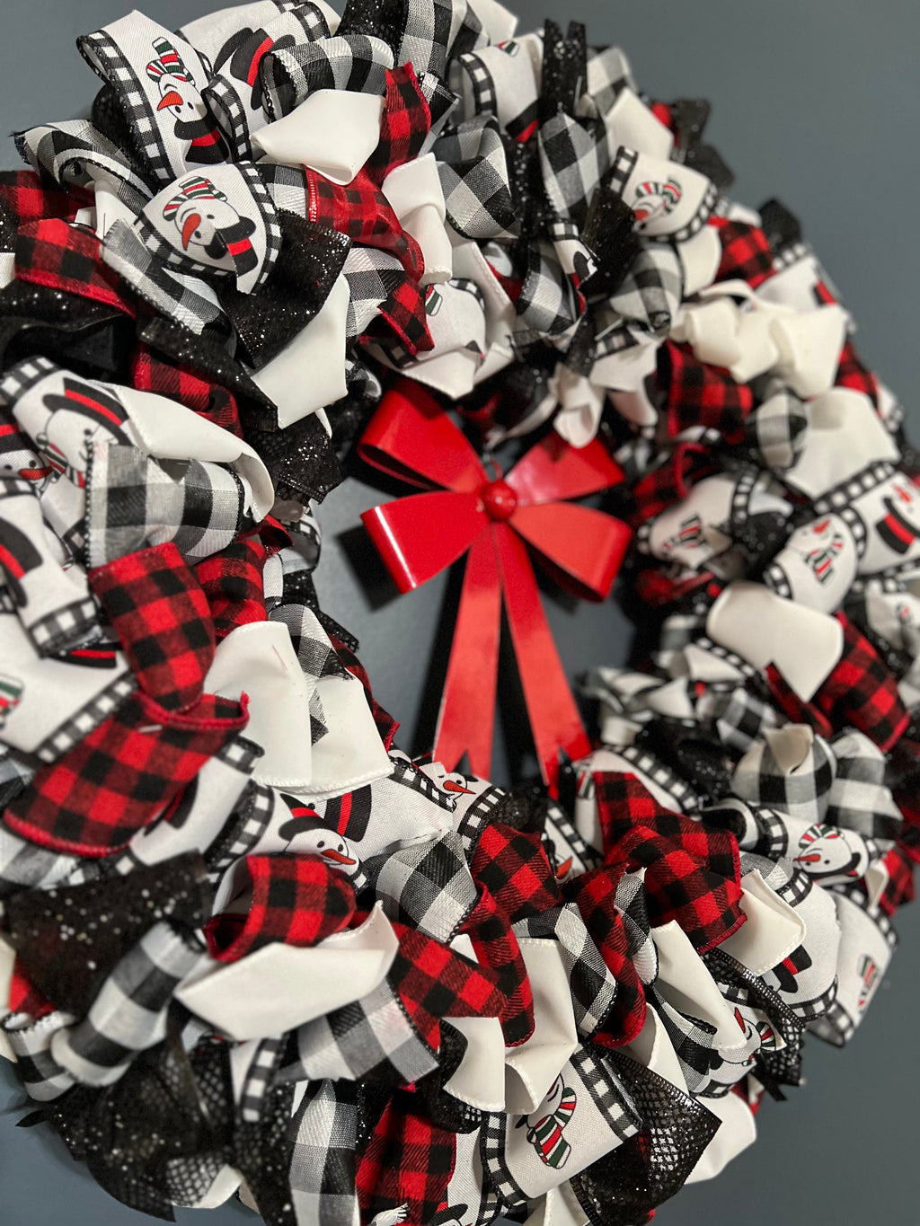 Wreath - Buffalo Plaid Snowman