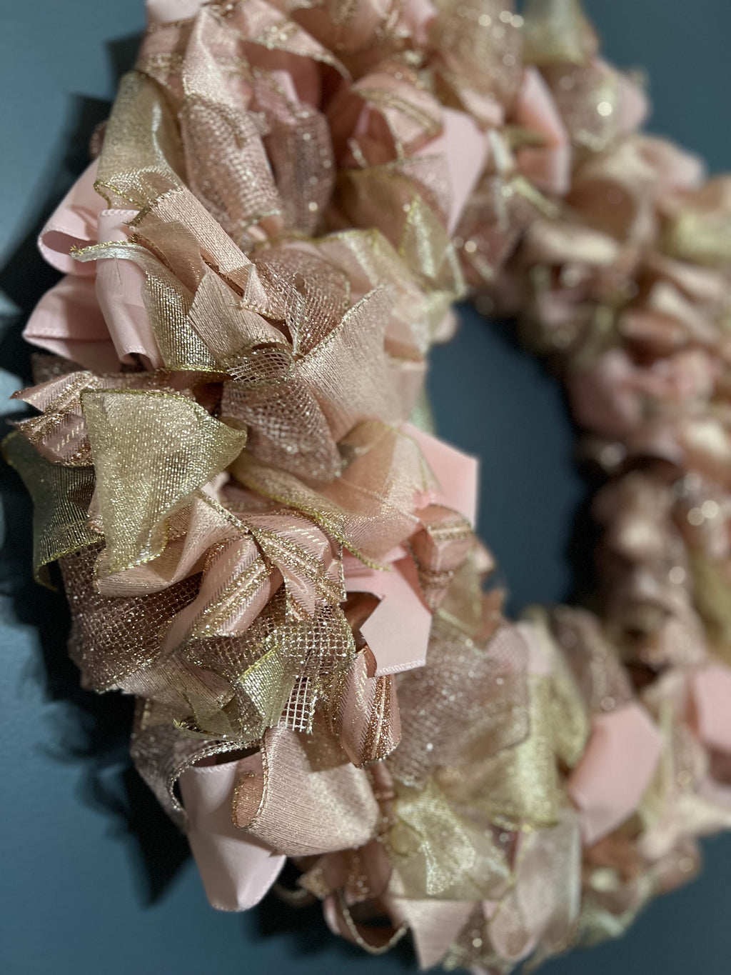 Wreath - Blush & Gold “Welcome to our Home”